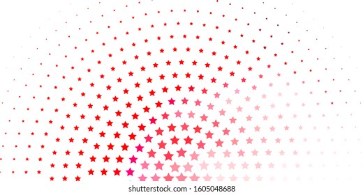 Light Red vector background with colorful stars. Modern geometric abstract illustration with stars. Best design for your ad, poster, banner.