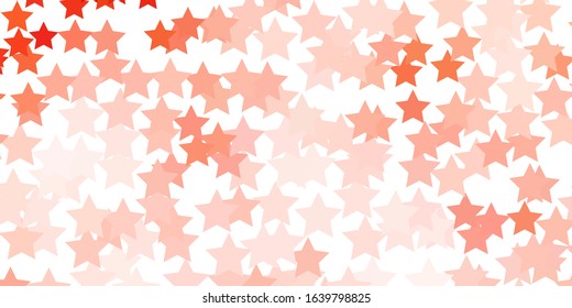 Light Red vector background with colorful stars. Colorful illustration in abstract style with gradient stars. Theme for cell phones.