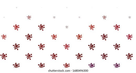 Light Red vector background with covid-19 symbols. Colorful abstract illustration with gradient medical shapes. Simple drawing against danger fever.