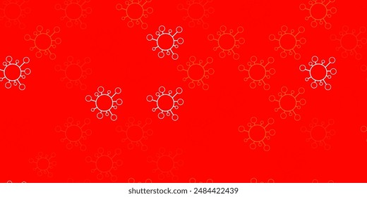 Light red vector background with covid-19 symbols. Abstract illustration with biological gradient shapes. Best design for quarantine events.