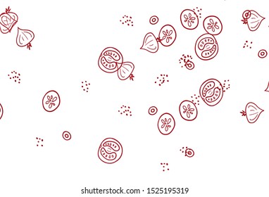 Light Red vector background with cuisine gourmet. Abstract background with colorful Fast Food illustrations. Design for ad, poster, banner of cafes or restaurants.