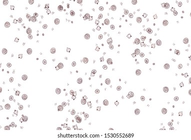 Light Red vector background with cuisine gourmet. Beautiful colorful illustration with food in doodle style. Pattern for ad, booklets, leaflets of restaurants.