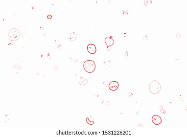 Light Red vector background with cuisine gourmet. Beautiful colorful illustration with food in doodle style. Pattern for ads of breakfast, lunch, dinner.