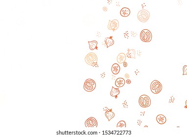 Light Red vector background with cuisine gourmet. Abstract background with colorful Fast Food illustrations. Pattern for ads of breakfast, lunch, dinner.