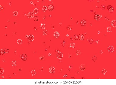 Light Red vector background with cuisine gourmet. Abstract background with colorful Fast Food illustrations. Doodle design for your business advert of cafes.