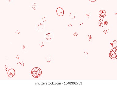 Light Red vector background with cuisine gourmet. Decorative illustration with food on abstract template. Pattern for ad, booklets, leaflets of restaurants.