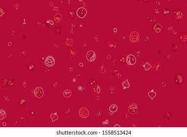 Light Red vector background with cuisine gourmet. Abstract background with colorful Fast Food illustrations. Doodle design for your business advert of cafes.