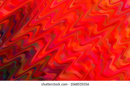 Light Red vector background with curved circles. Glitter abstract illustration with wry lines. A new texture for your  ad, booklets, leaflets.