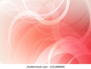 Light Red vector background with curved circles. Geometric illustration in marble style with gradient.  The template for cell phone backgrounds.
