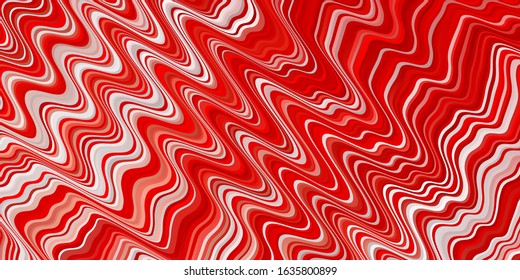 Light Red vector background with curved lines. Illustration in halftone style with gradient curves. Design for your business promotion.