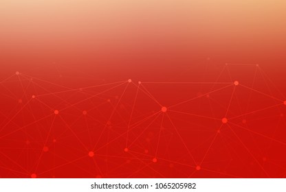 Light Red vector background with dots and lines. Modern abstract colorful illustration with spheres and lines. Pattern can be used as texture of wallpapers.