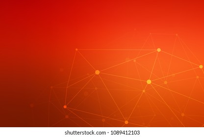 Light Red vector background with dots and lines. Decorative design in abstract style with triangle structure. Pattern can be used as texture of wallpapers.
