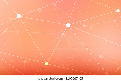 Light Red vector background with dots and lines. Modern abstract colorful illustration with spheres and lines. Pattern can be used for futuristic ad, booklets.