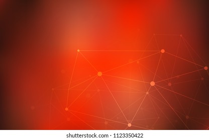 Light Red vector background with dots and lines. Design with connection of dots and lines on colorful background. Pattern can be used for futuristic ad, booklets.