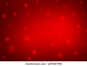 Light Red vector background with dots. Blurred bubbles on abstract background with colorful gradient. Pattern can be used as texture of water, rain drops.