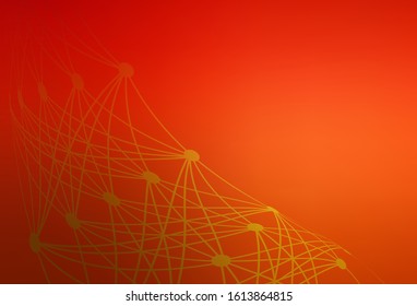 Light Red vector background with forms of artificial intelligence. Colored AI structure with gradient lines and dots. Smart design for promotion of bid data.