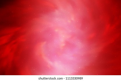 Light Red vector background with galaxy stars. Glitter abstract illustration with colorful cosmic stars. Pattern for astrology websites.