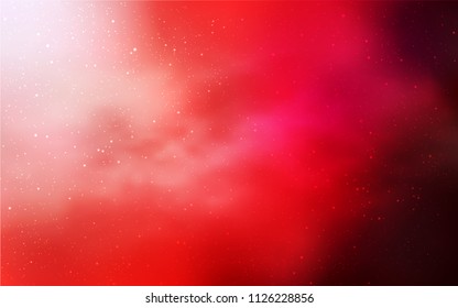 Light Red vector background with galaxy stars. Shining colored illustration with bright astronomical stars. Best design for your ad, poster, banner.