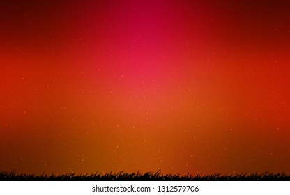 Light Red vector background with galaxy stars. Glitter abstract illustration with colorful cosmic stars. Smart design for your business advert.