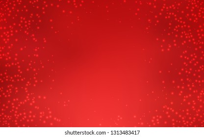 Light Red vector background with galaxy stars. Glitter abstract illustration with colorful cosmic stars. Smart design for your business advert.