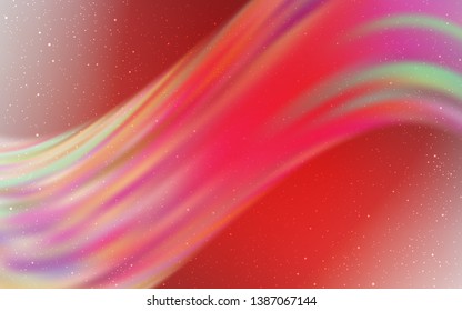 Light Red vector background with galaxy stars. Shining colored illustration with bright astronomical stars. Template for cosmic backgrounds.
