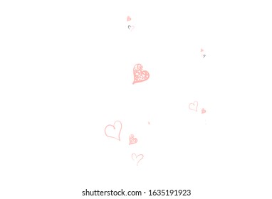 Light Red vector background with hearts. Smart illustration with gradient hearts in valentine style. Pattern for marriage gifts, congratulations.