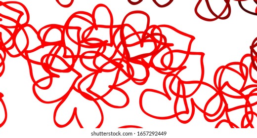 Light Red vector background with hearts. Illustration with hearts in love concept for valentine's day. Design for your business advert of anniversary.