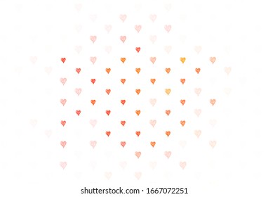 Light Red vector background with hearts. Beautiful abstract hearts on colorful gradient background. Pattern for valentine's ad, booklets.