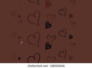 Light Red vector background with hearts. Beautiful celebration style hearts on abstract illustration. Pattern for carnival, festival romantic leaflets.