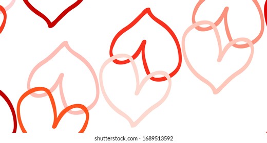Light Red vector background with hearts. Hearts on blurred abstract background with colorful gradient. Design for ad, poster, banner of Valentine Day.