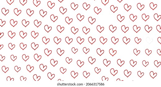 Light Red vector background with hearts. Simple design in abstract style with women rights activism. Background for International Women Day.