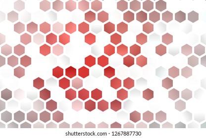 Light Red vector background with hexagons. Abstract illustration with colorful hexagons. Beautiful design for your business advert.