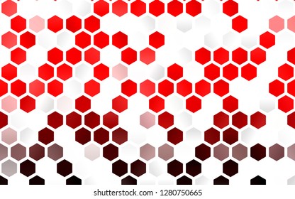 Light Red vector background with hexagons. Glitter abstract illustration in hexagonal style. Pattern for texture of wallpapers.