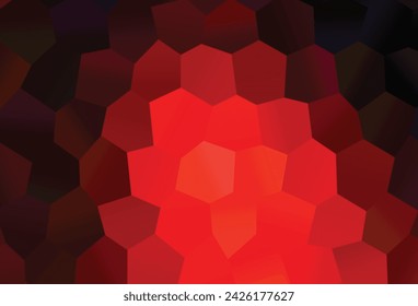 Light Red vector background with hexagons. Illustration with set of colorful hexagons. Pattern can be used for landing pages.