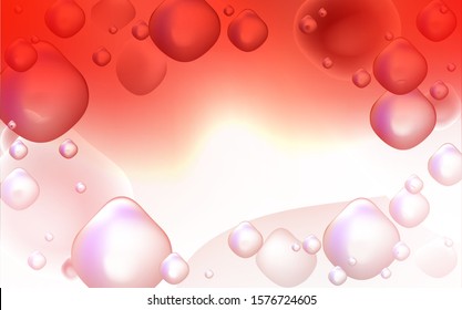 Light Red vector background with lava shapes. Creative illustration in halftone memphis style with gradient. The elegant pattern for brand book.