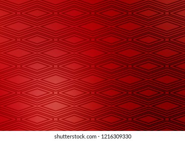 Light Red vector background with lines, rhombuses. Glitter abstract illustration with colorful lines, rhombuses. Best design for your ad, poster, banner.