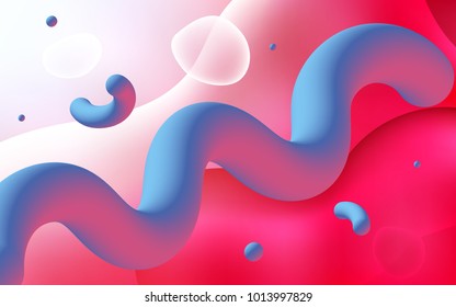 Light Red vector background with liquid shapes. Shining crooked illustration in memphis style. Textured wave pattern for backgrounds.