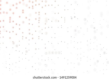 Light Red vector background with math characters. Modern geometrical illustration with numerals. Smart design for university advert.