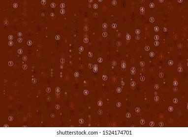 Light Red vector background with math characters. Shining colorful illustration with isolated Digit signs. Template for landing page of typography.