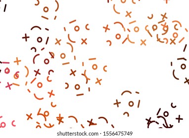 Light Red vector background with math elements. Blurred design in simple style with collection of numerals. Smart design for university advert.