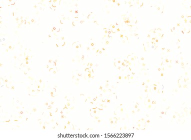 Light Red vector background with math elements. Abstract illustration with colored algebra signs. Template for landing page of typography.