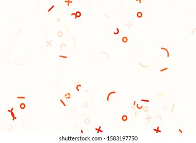 Light Red vector background with math elements. Illustration with Numeral symbols on abstract template. Best design a poster, banner of a math college.