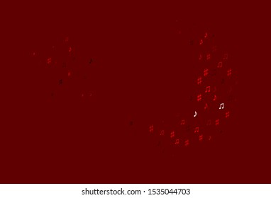 Light Red vector background with music symbols. Decorative design in abstract style with music shapes. Pattern for festival leaflets.