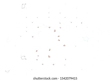 Light Red vector background with music symbols. Shining illustration of colorful gradient music notes. Template for fasion magazines.