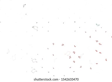 Light Red vector background with music symbols. Abstract illustration with colorful symbols of melody. Pattern for websites of musitians.