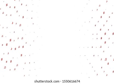 Light Red vector background with music symbols. Modern abstract illustration with melody keys. Pattern for websites of musitians.