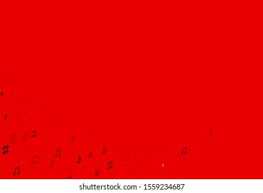 Light Red vector background with music symbols. Shining illustration of colorful gradient music notes. Pattern for festival leaflets.