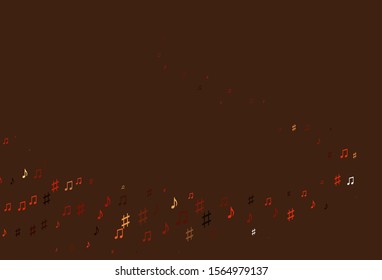Light Red vector background with music symbols. Abstract illustration with colorful symbols of melody. Template for fasion magazines.