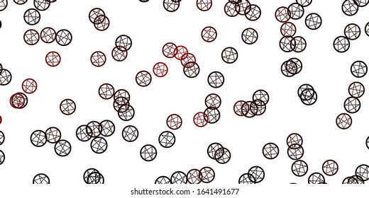 Light Red vector background with occult symbols. Abstract illustration with gothic gradient shapes. Simple design for occult depiction.
