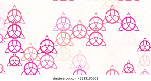Light Red vector background with occult symbols. Abstract illustration with gothic gradient shapes. Design for magic, spiritual events.